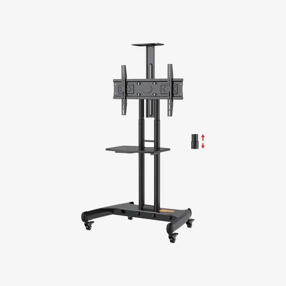 [AVA1500-60-1P] AVA1500-60-1P TV Cart – Mobile TV Stand with Wheels, Adjustable Height, Fits 32–65 Inch Screens, Black.webp