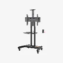 [AVA1500-60-1P] AVA1500-60-1P TV Cart – Mobile TV Stand with Wheels, Adjustable Height, Fits 32–65 Inch Screens, Black.webp