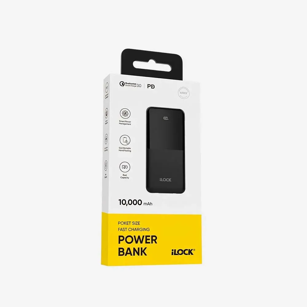 [5138] iLOCK Power Bank 10,000mAh Four Ports LED Display Fast Charging Backward Cables.webp