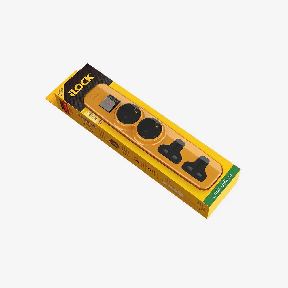 [5028] iLOCK Power Strip 2MK 2Schuko outlets 2m Black.webp