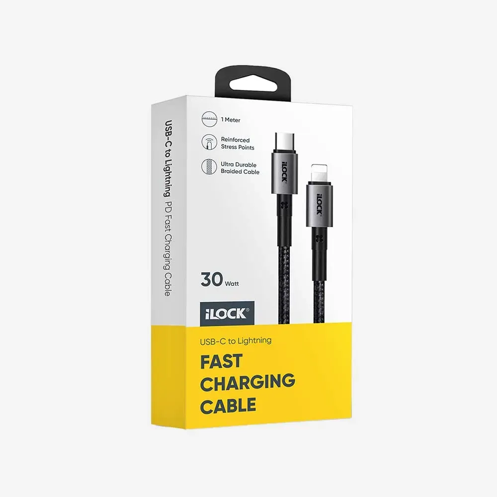 [5090] iLOCK USB-C to iPhone 30W Fast Charging Cable Ultra Durable Braided 1m.webp