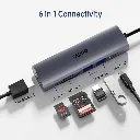 Rapoo XD61 USB-C 6 in 1 Multifunction Docking Station Silver Grey.webp