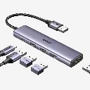 UGREEN 20805 CM473 5-in1 1-Port USB-C to 4-Port USB-A Hub Adapter Gray.webp