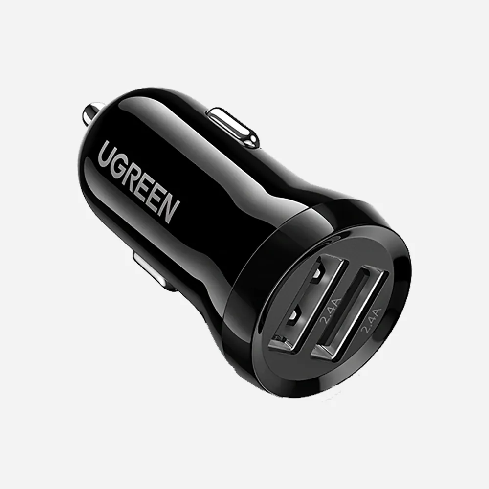 UGREEN 50875 24W Dual Port USB-A Car Charger Fast Charging Adapter Black