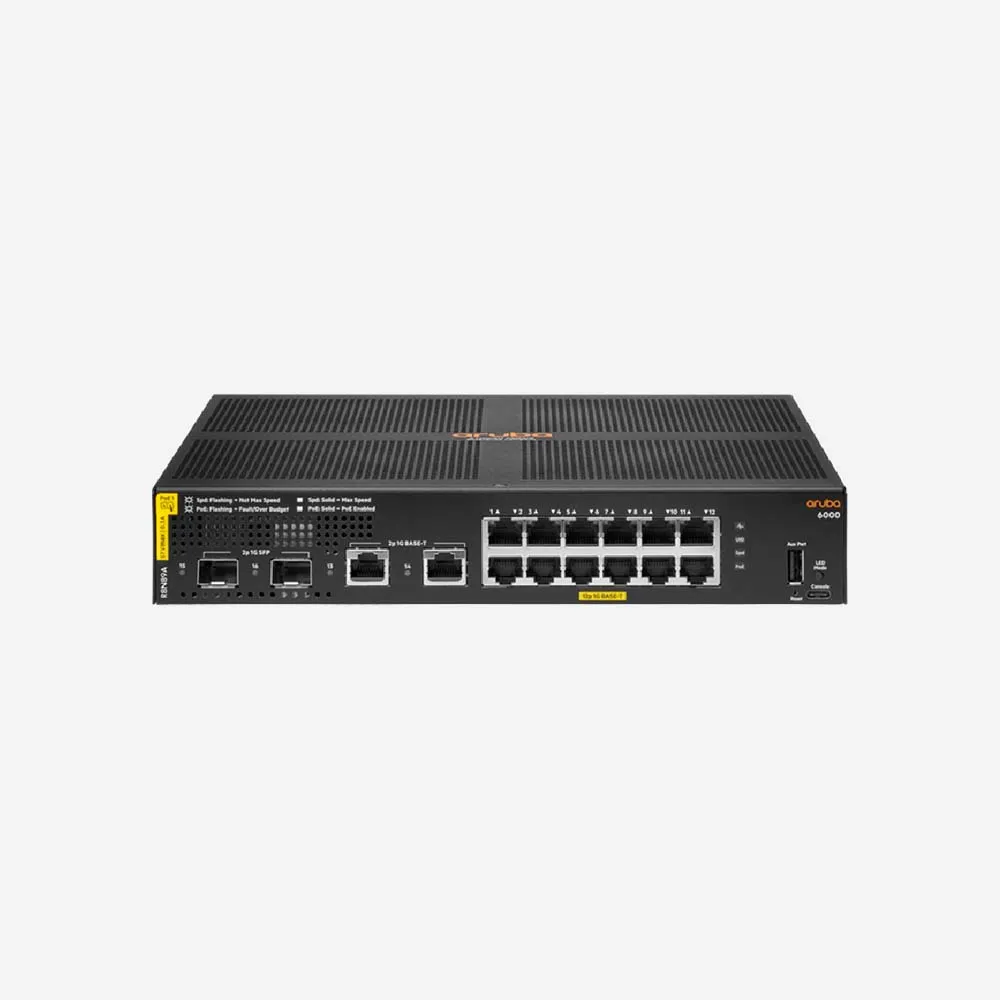[R8N89A] Aruba R8N89A CX 6000 12G Class4 PoE 2G/2SFP 139W Switch