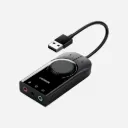 UGREEN 40964 USB External Stereo Sound Adapter USB-A To 3.5mm Ear Mic Volume Control Adapter 15cm Black