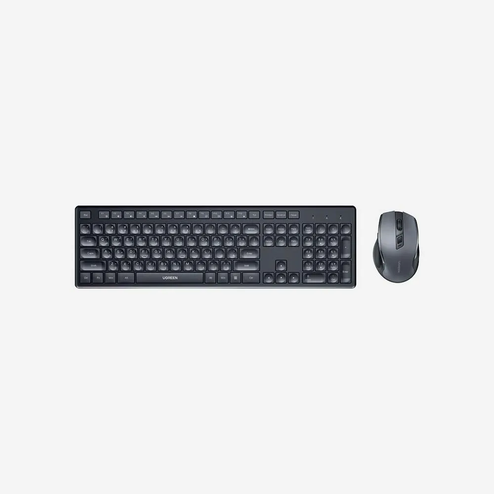 [45248EG] UGREEN MK006 Wireless Keyboard Mouse Combo Arabic English Black-45248EG