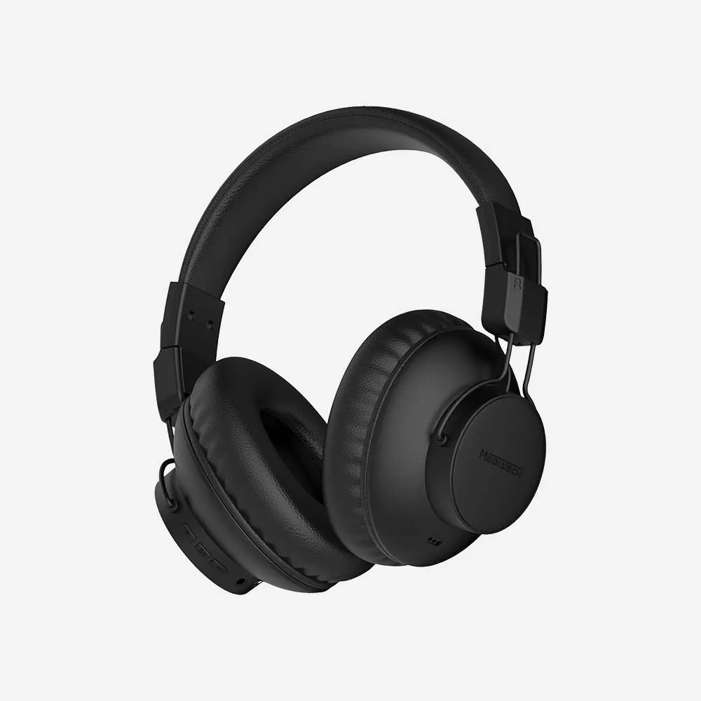 Media Tech MT-H90 Bluetooth Headphone ANC USB-C Charging Battery 300 mAH 40H Black