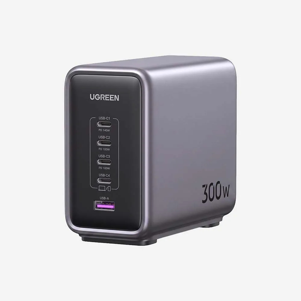 [90903B] UGREEN 90903B Nexode 300W GaN Fast Desktop Charger with Power Delivery 4x USB-C, 1x USB-A