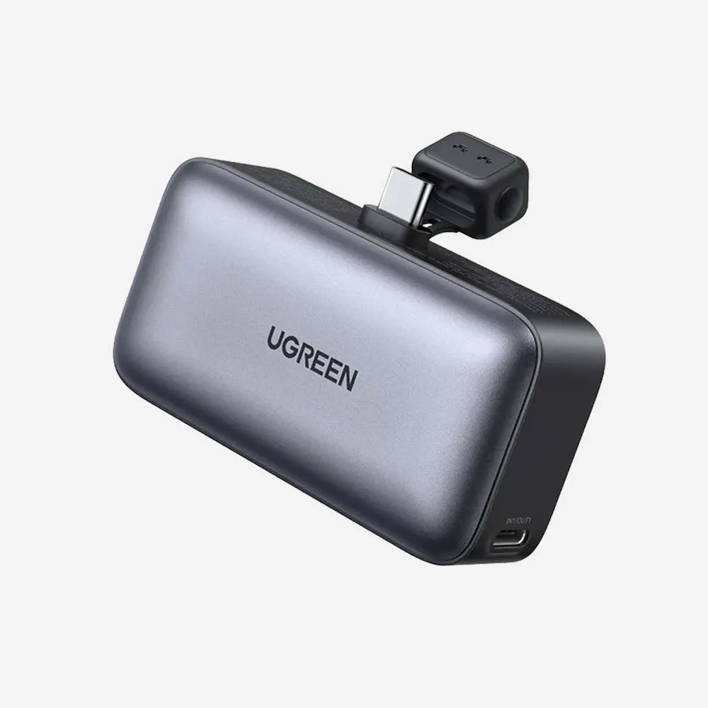 [35338] UGREEN PB503 5000mAh Power Bank with Built-in USB-C Connector Gray-35338