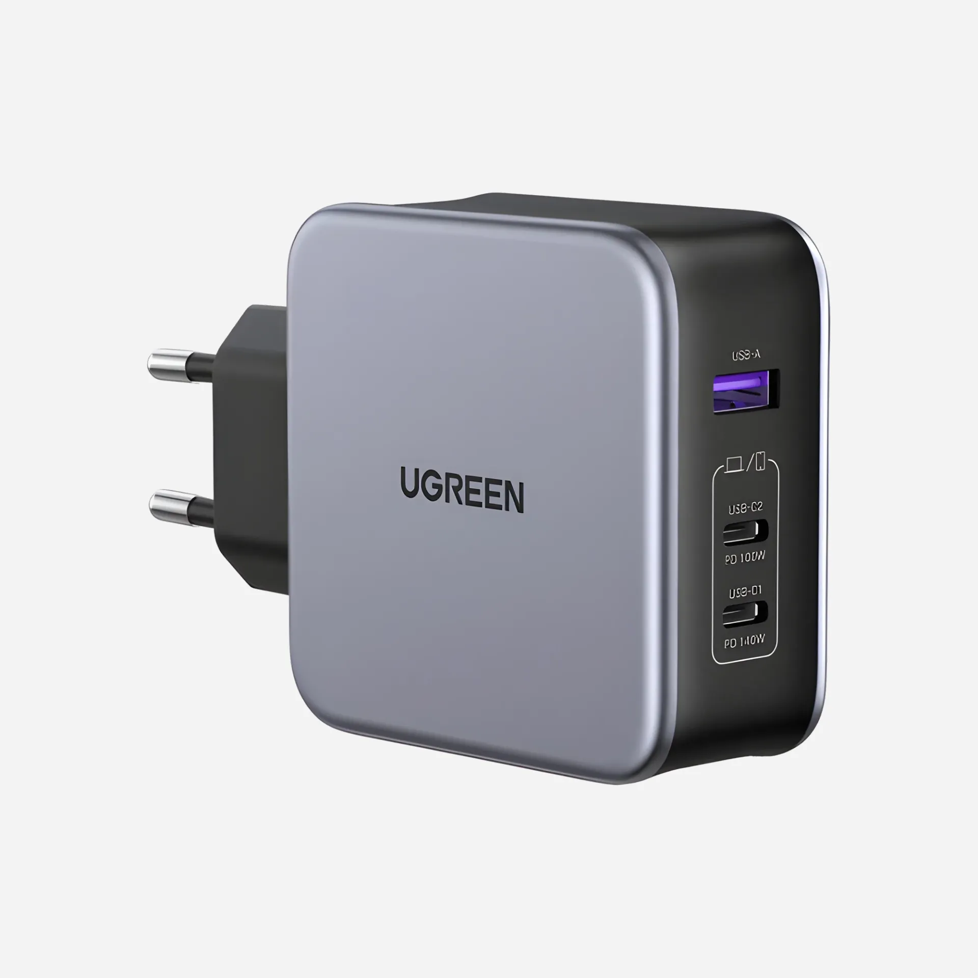 UGREEN Nexode 140W GaN Fast Wall Charger with Power Delivery – 2x USB-C, 1x USB-A (90549)