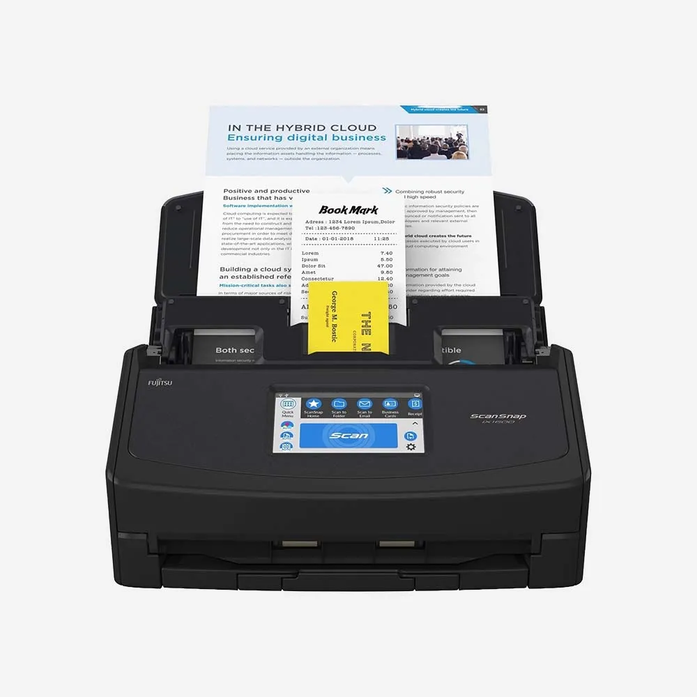 Ricoh ScanSnap iX1600 Duplex Document Scanner with Touchscreen – Wireless High-Speed ADF Office Scanner