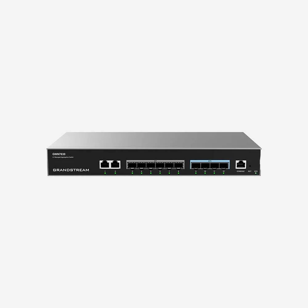 Grandstream GWN7830 12-Port Layer 3 Managed Aggregation Network Switch