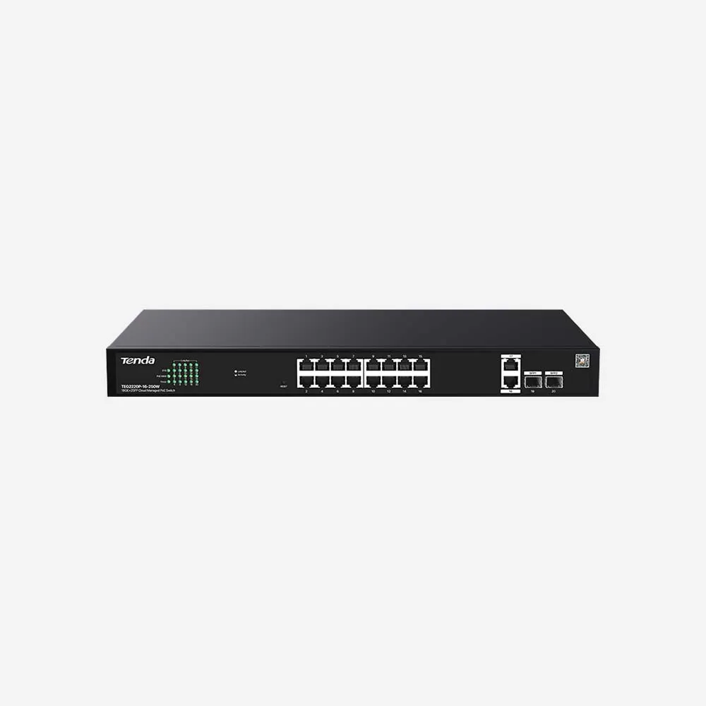 Tenda TEG2220P-16-250W Managed Gigabit PoE+ Switches