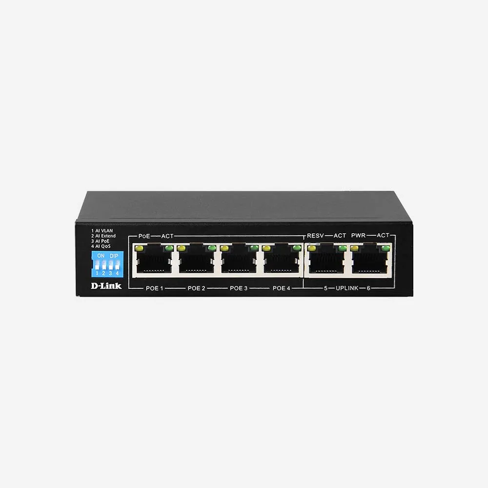 D-LINK DGS-F1006P-E/E SWITCH 6PORT POE