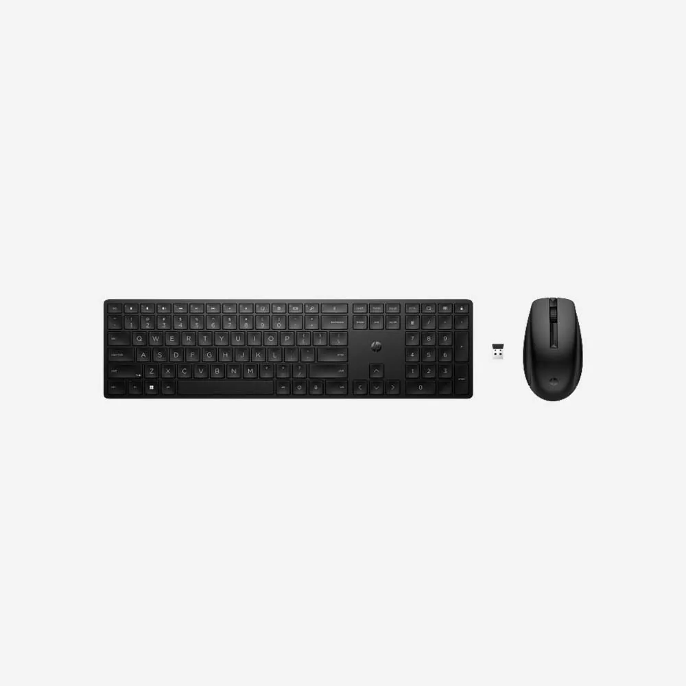 HP 655 Wireless Keyboard and Mouse Combo - USB Receiver, Full Size, Black