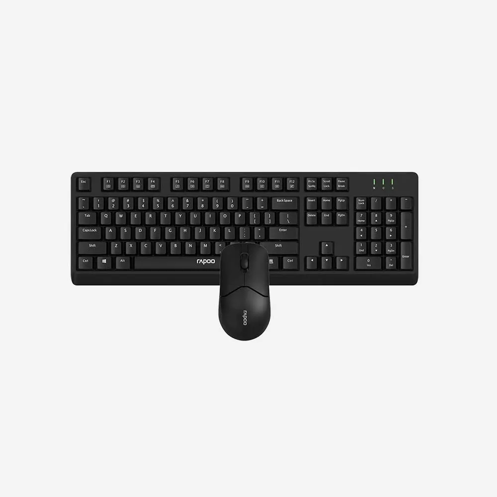 Rapoo X1500 Wireless Keyboard Mouse Combo Arabic Black