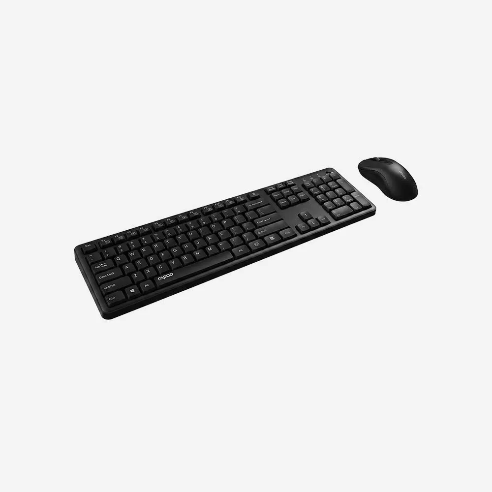 Rapoo X2100 Wireless Keyboard Mouse Combo Arabic Black