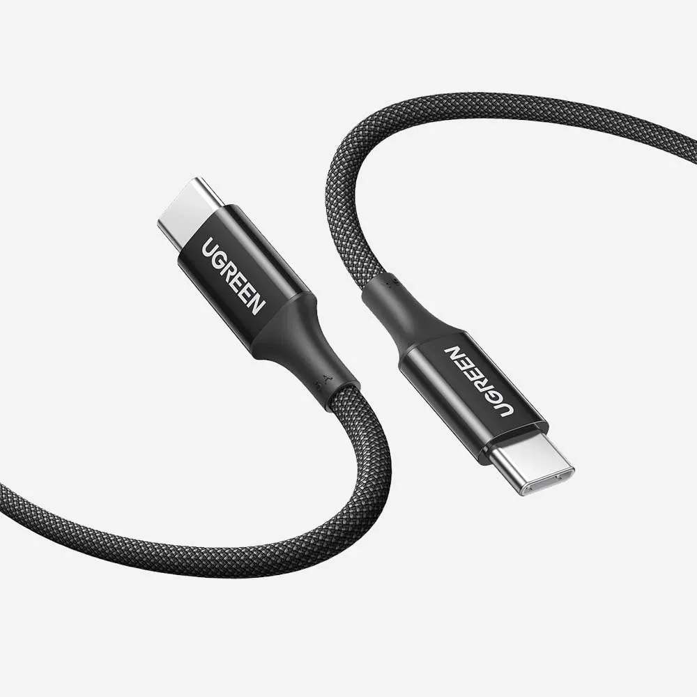[65249] UGREEN 65249 L502 USB-C to USB-C 100W PD Fast Charging Braided Cable, 1m Black