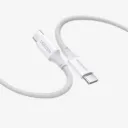 UGREEN 15367 US557 USB-C to USB-C 100W PD Fast Charging Silicone Braided Cable 1m White