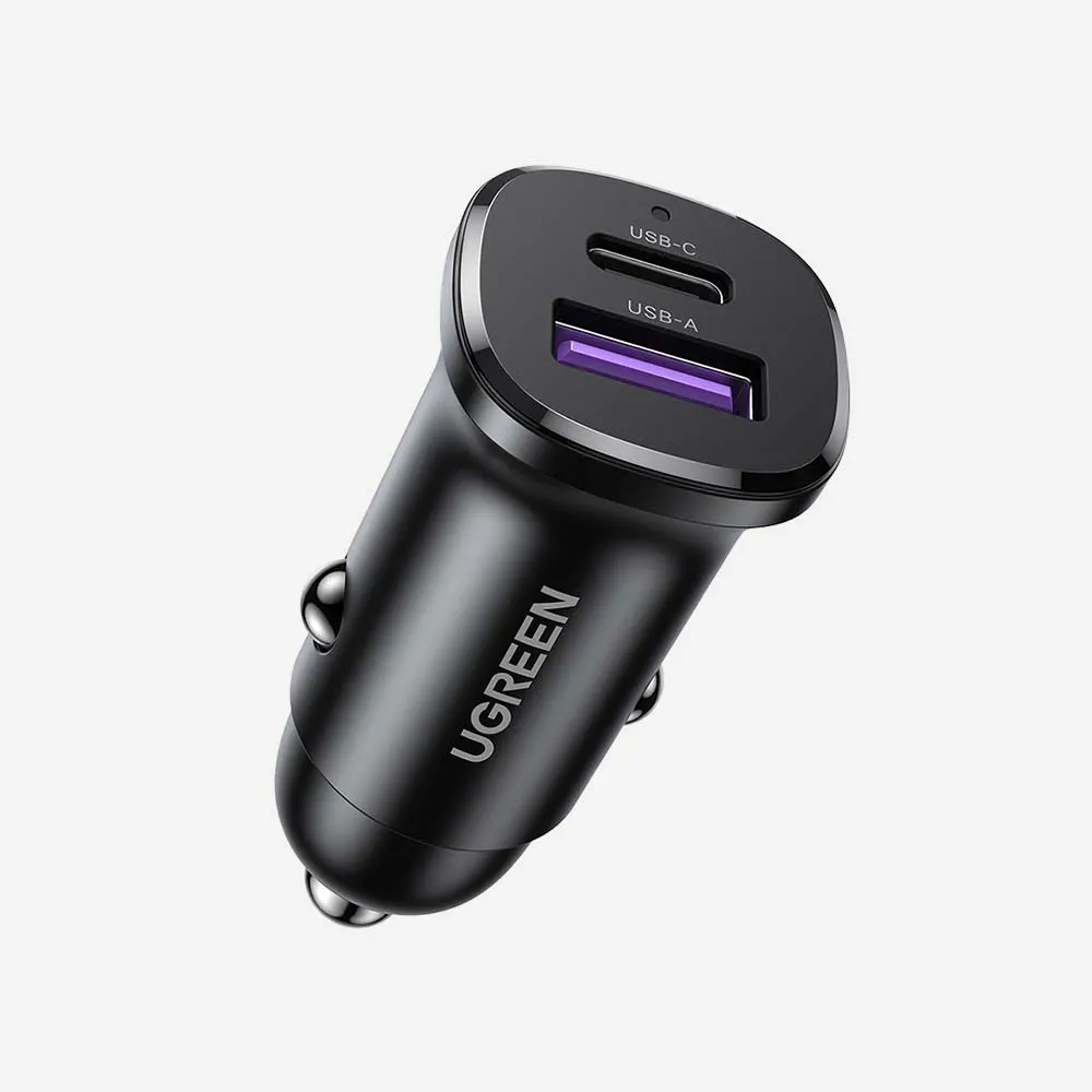 UGREEN EC305 30W 2-Port Fast Car Charger, Black (25845)