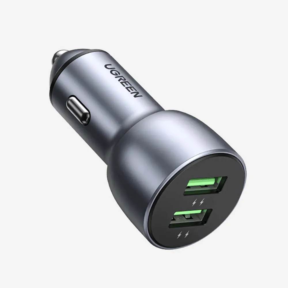 [10144] UGREEN 10144 CD213 36W Dual USB Fast Car Charger