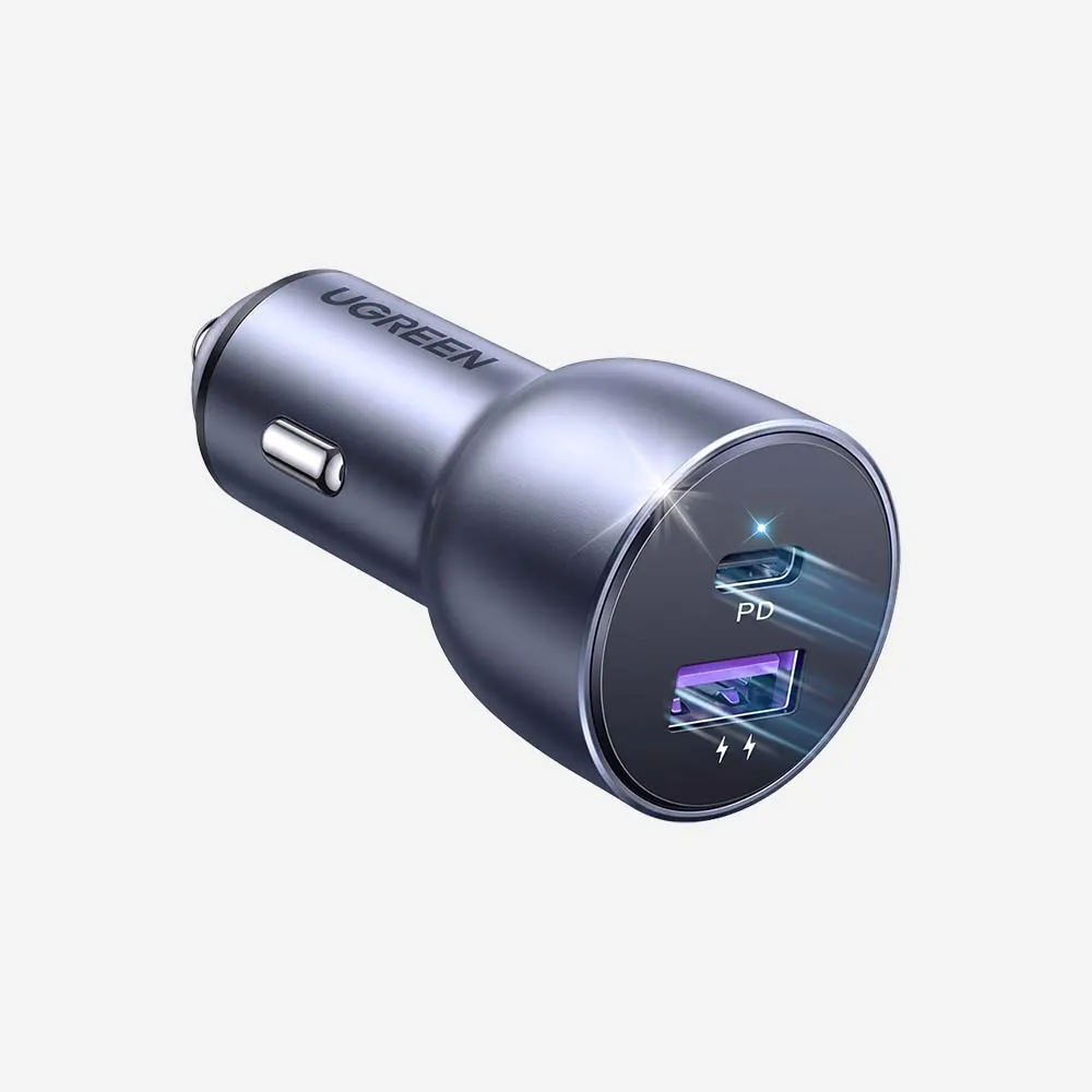 [60980] UGREEN 60980 CD213 52.5W USB-A + USB-C PD Car Charger  Dark Gray