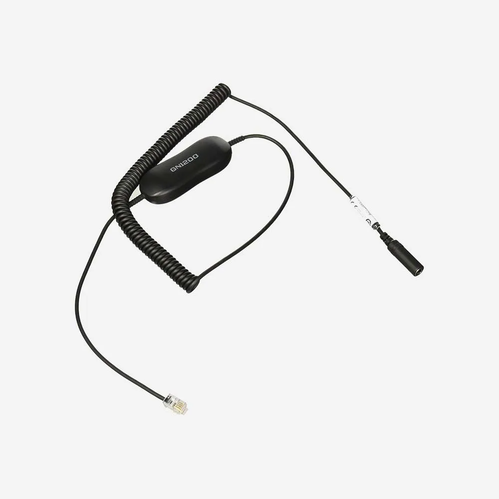 Jabra GN1200 CC Coiled Headset Cable with a Quick Disconnect to RJ-9 Modular Plug