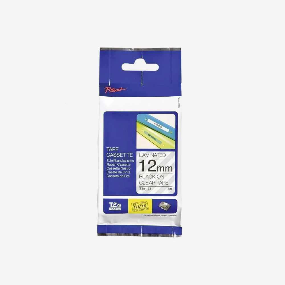 [TZ2-131] Ribbon Brother Tape-12mm-TZ2-131 Black on Clear-Copy