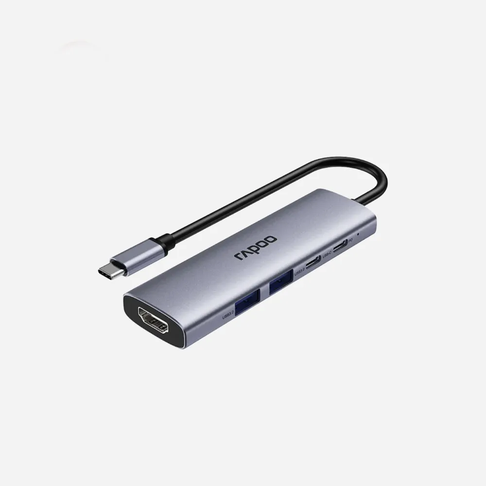Rapoo XD51 USB-C 5 in 1 Multifunction Docking Station Silver Grey