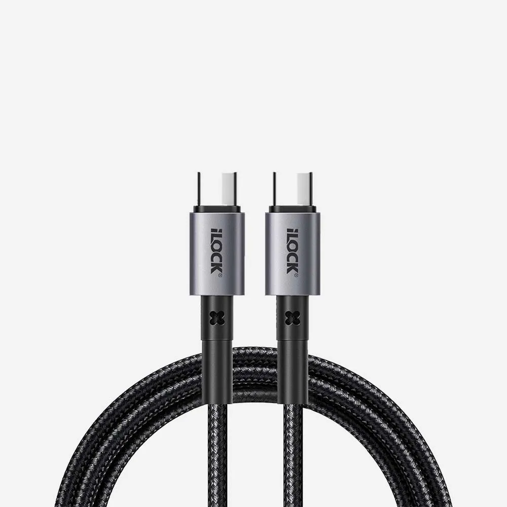 iLOCK USB-C to Type-C 65W Fast Charging Cable Ultra Durable Braided 1m