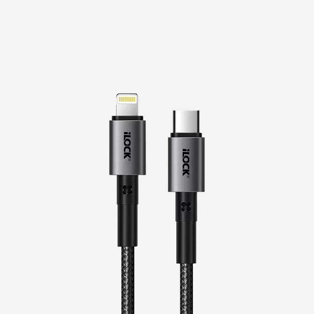 [5090] iLOCK USB-C to iPhone 30W Fast Charging Cable Ultra Durable Braided 1m