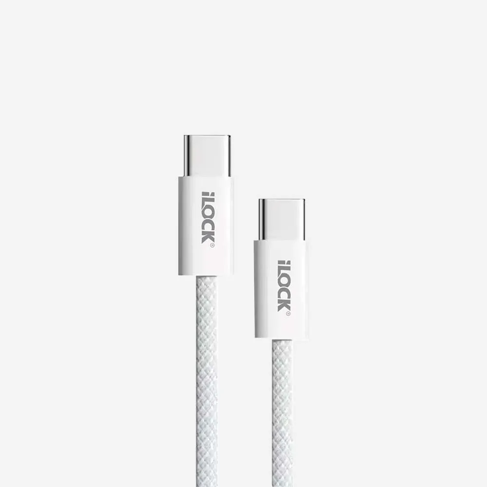 [5091] iLOCK USB-C to USB-C 240W Fast Charging Cable Ultra Durable Braided 1m