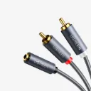 UGREEN 10588 AV102 3.5mm Female to 2 RCA Male Audio Cable 1m Gray
