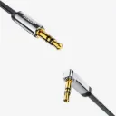 UGREEN 10598 AV119 3.5mm Male to 3.5mm Male Straight to angle flat Cable  1.5m (Black)