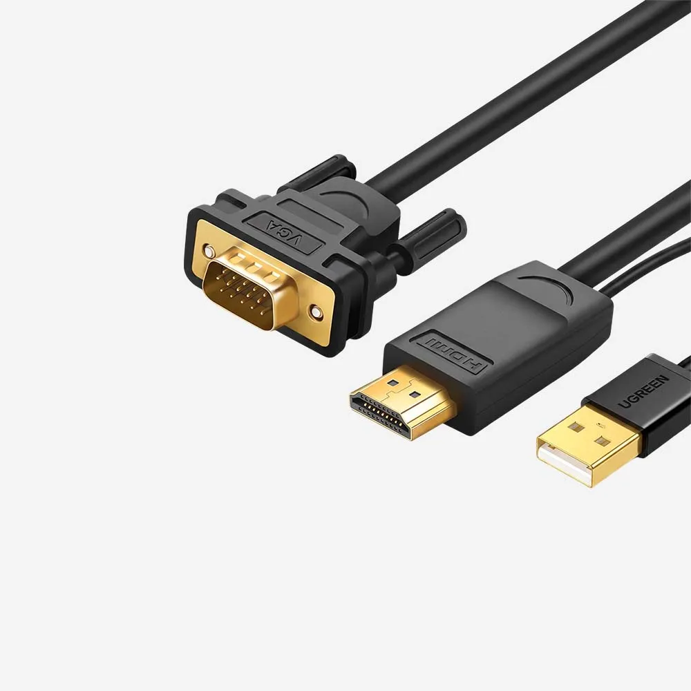 [30449] UGREEN 30449 HDMI to VGA Converter Cable 1.5m (Black)