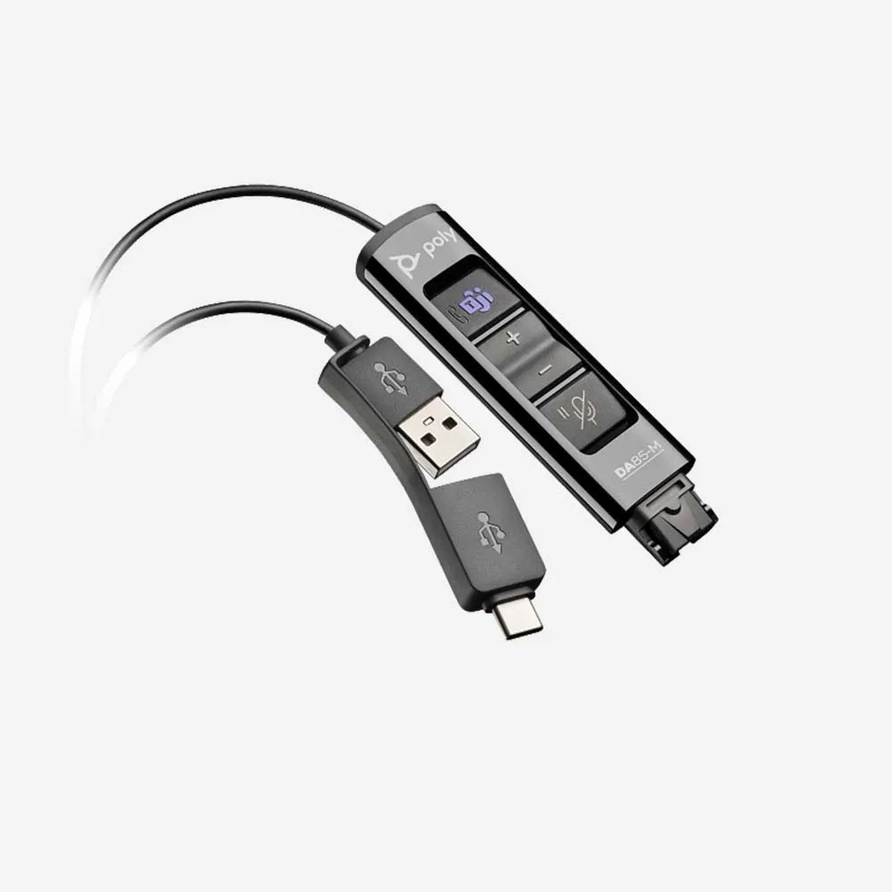 [786C7AA] HP Poly DA85-M USB to QD Black Adapter
