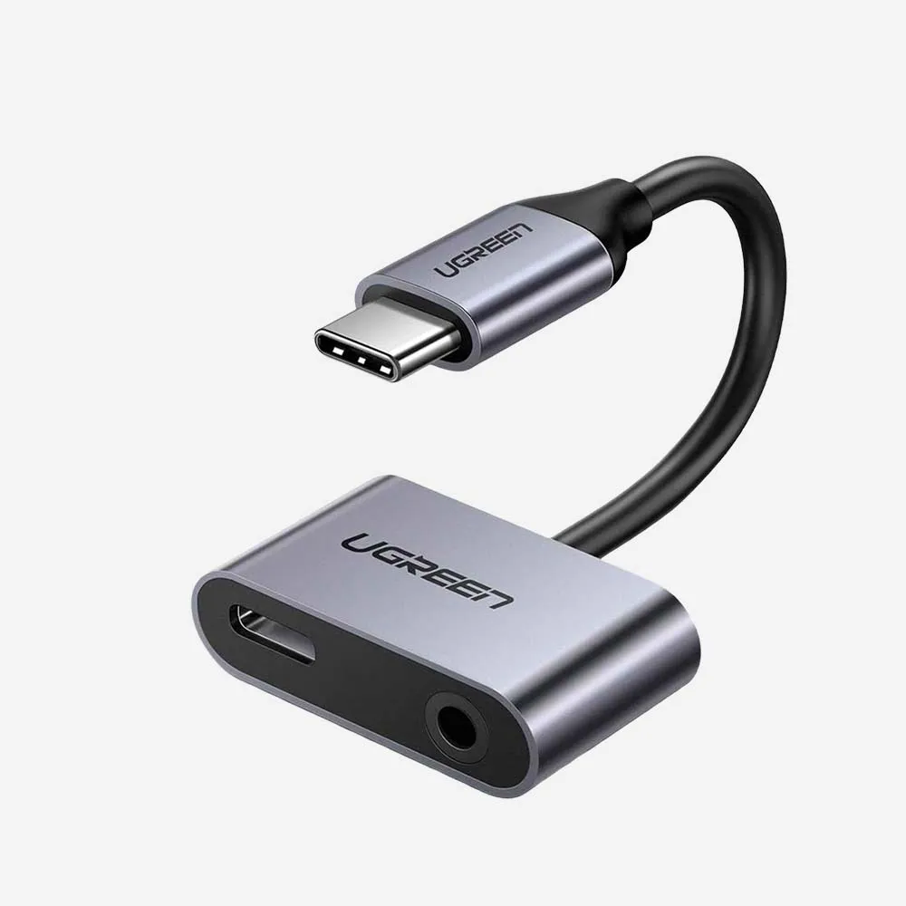 UGREEN 50596 2 In 1 USB-C to 3.5mm Headphone + USB-C Charge Adapter