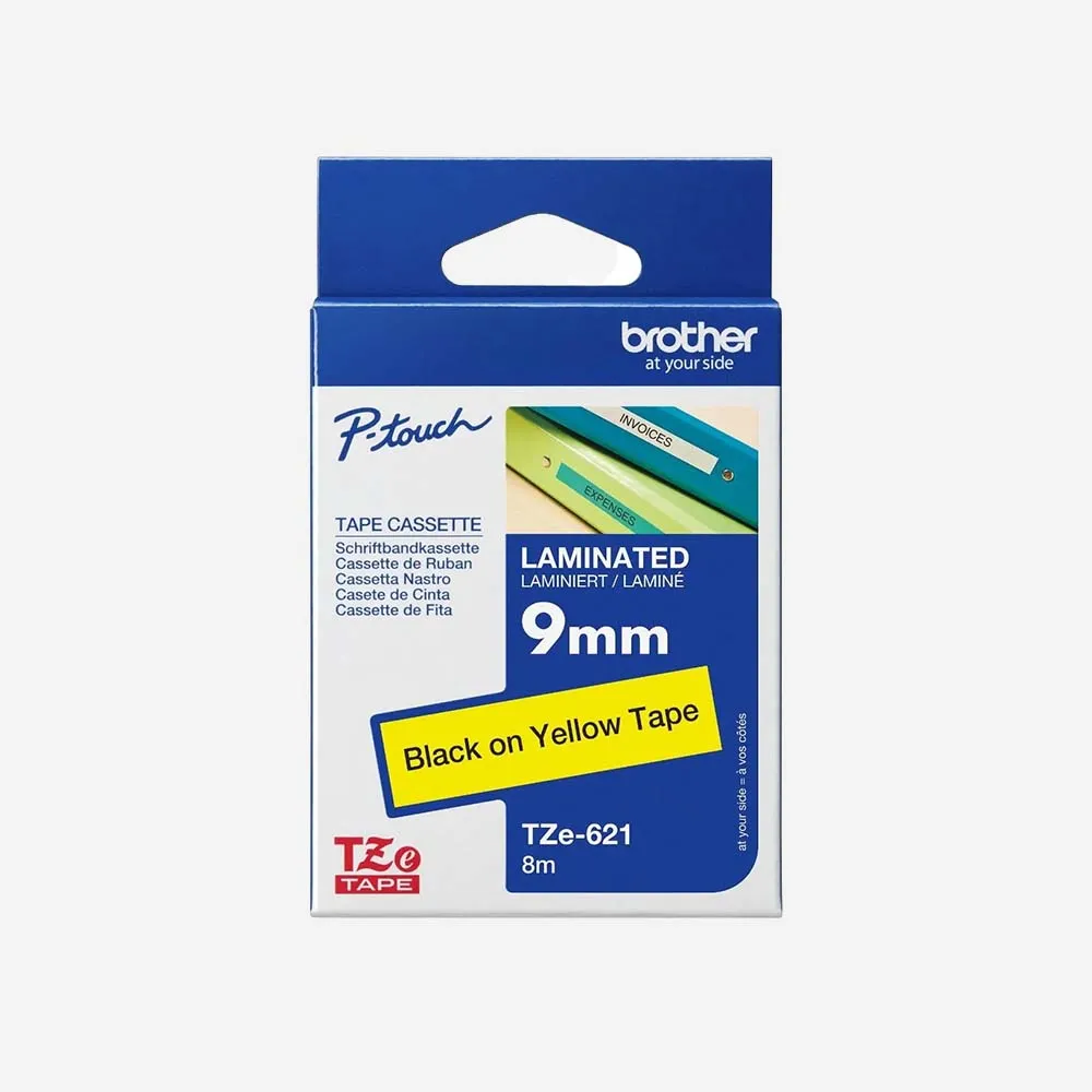 [TZE621] Ribbon-Brother-Tape-9mm-TZe-621-Black On Yellow-Org