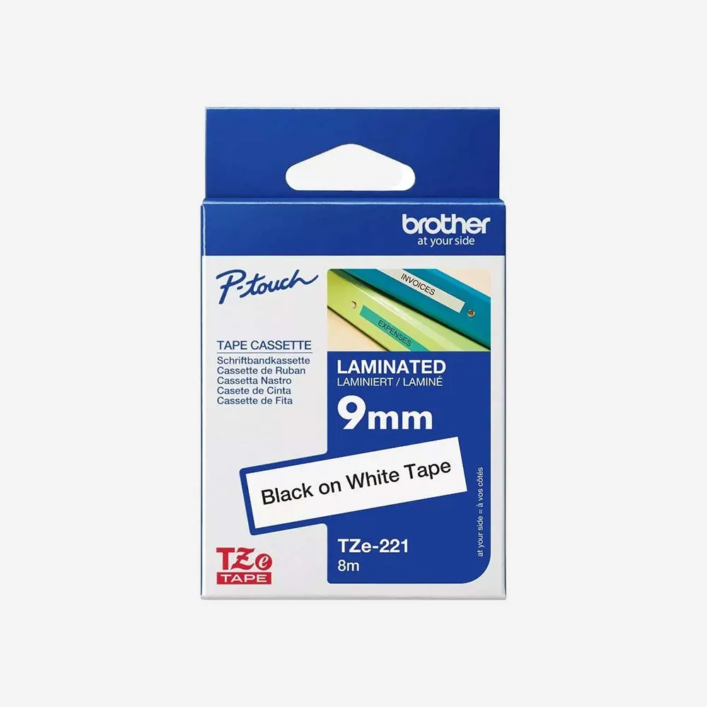 Ribbon Brother TZe-221 Tape 9mm Black On White Org