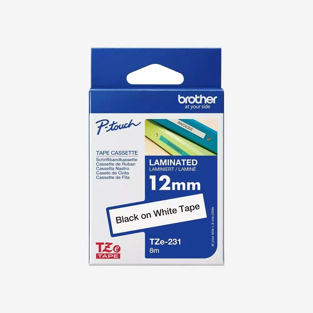 [TZe-231 Org] Ribbon Brother TZe-231 Tape 12mm Black On White Org