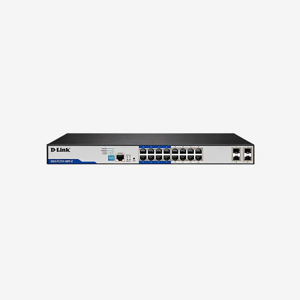 D-Link DGS-F1210-18PS-E Layer 2 Gigabit Managed Long Range PoE+ Switch