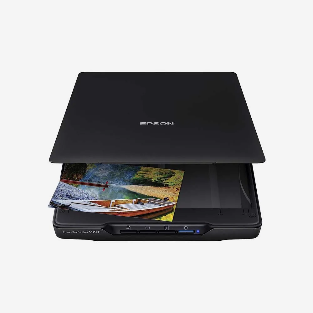 [B11B231401] Epson Perfection V19 High-Resolution Flatbed Scanner – Compact USB Photo and Document Scanner for Home & Office