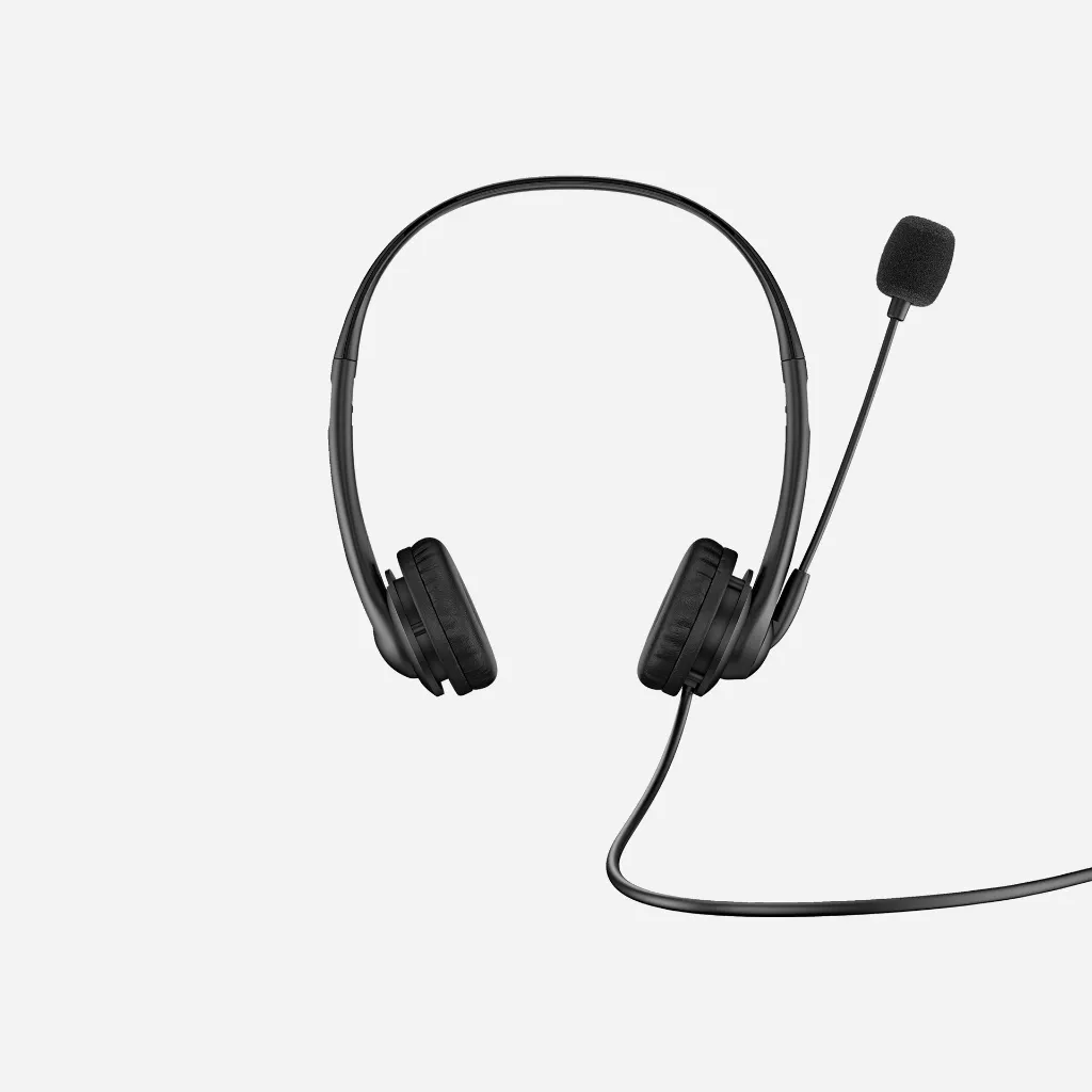 HP G2 Stereo USB Wired Headset Black