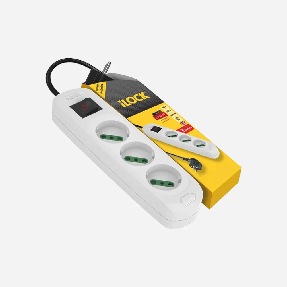 [3M-5075] ILOCK Power Strip 3 outlets without earthing (Basic) 3M-5075