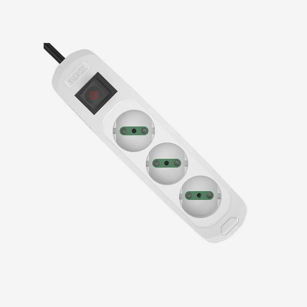 [5075] iLOCK Power Strip 3 outlets without earthing Basic 3M-5075
