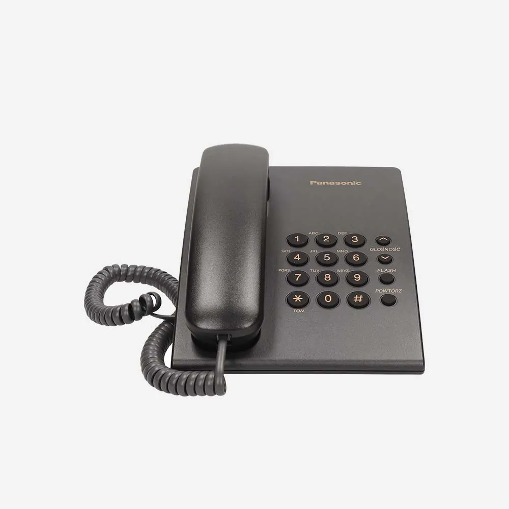 Panasonic KX-TS500FXB Single Line Corded Desk Phone - Black
