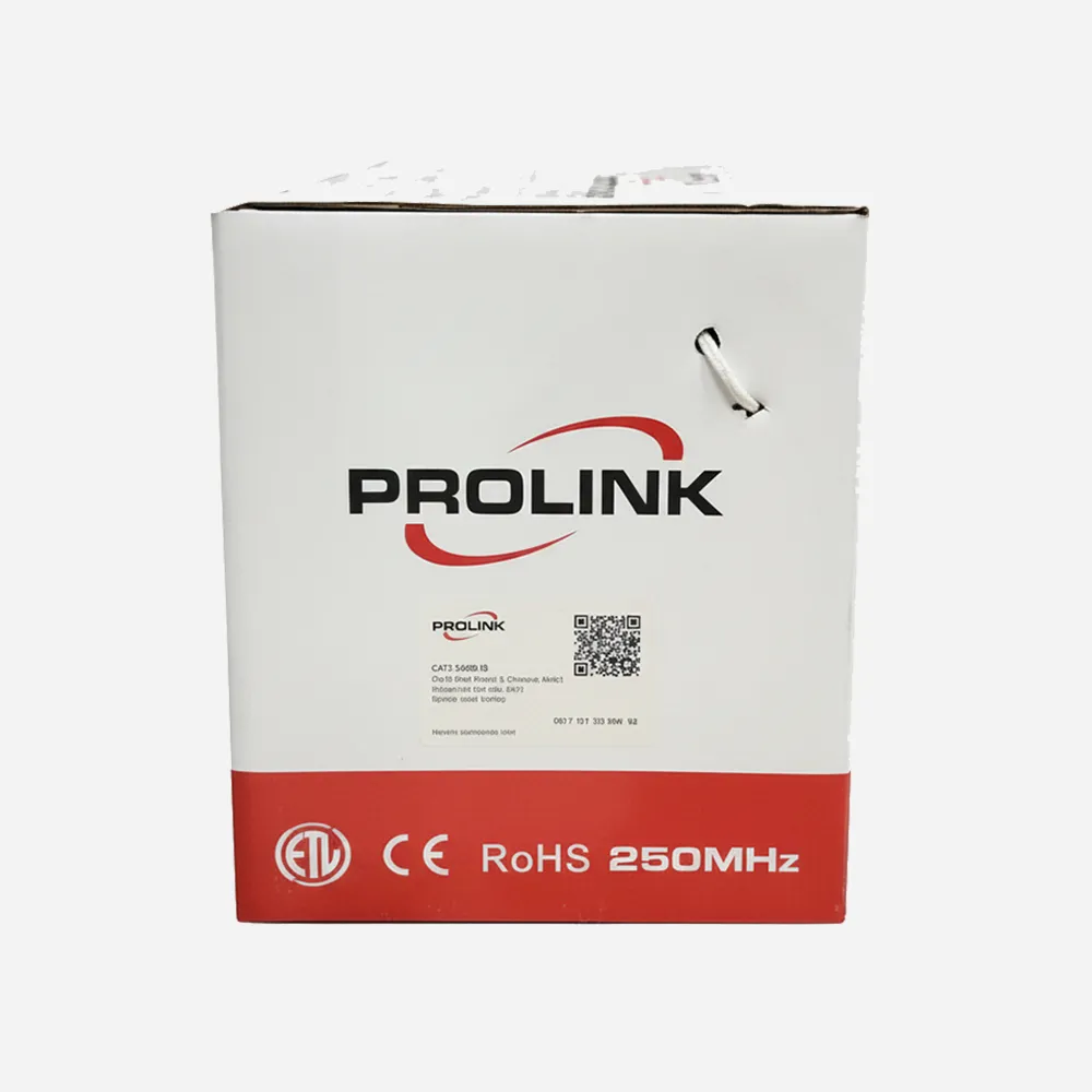 [PL-C6-PVC-W] ProLink CAT6 U/UTP CABLE 4 PAIR 23AWG White RIB 305m