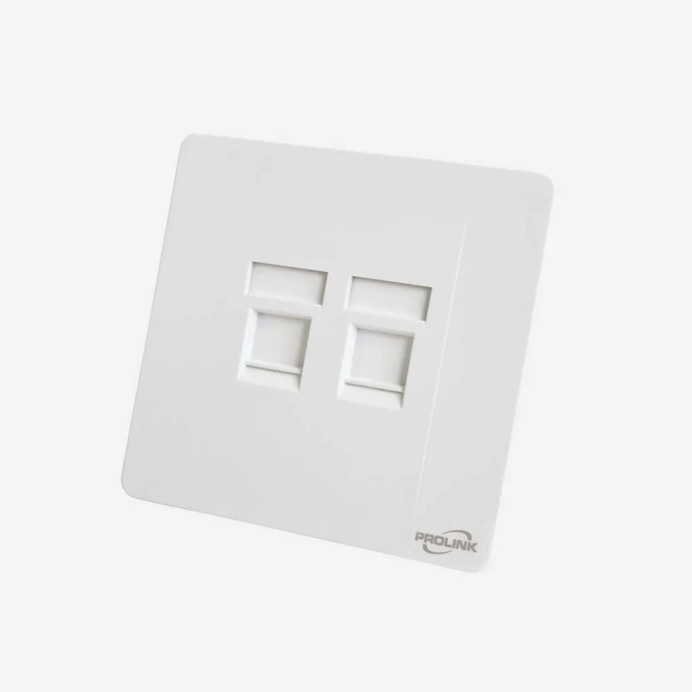 [PL-FP2-UK] ProLink 2 Port UK type Faceplate W/Shutter & Station 2 ID 86*86
