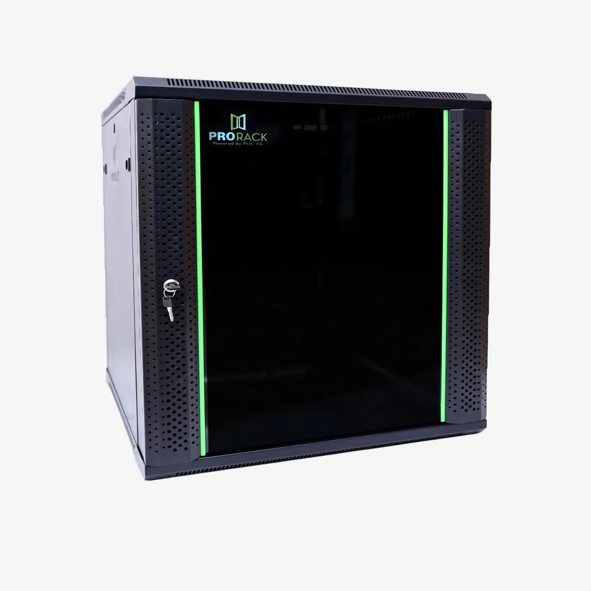 [PR-W6612] ProRack 12U 600*600 Wall mount cabinet with glass door, 1 fan, 1 shelf and 1 PDU 6 outlet